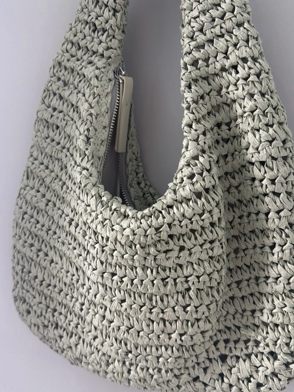 Antik Kraft Crochet Hobo Bag in Sage